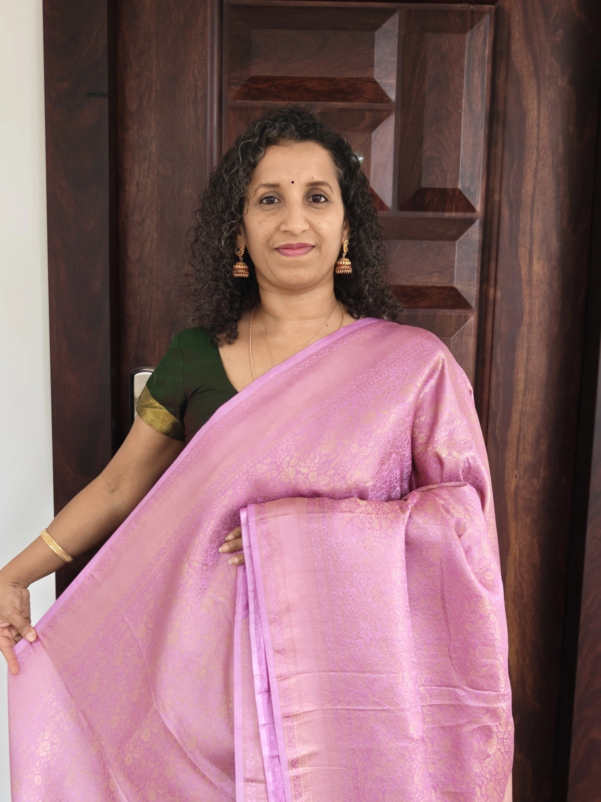 Pink Banarasi Khadi Georgette Silk Saree